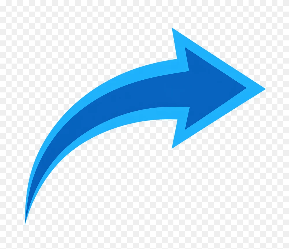 Dynamic Curved Blue Arrow Motion Graphic PNG  Transparent Background