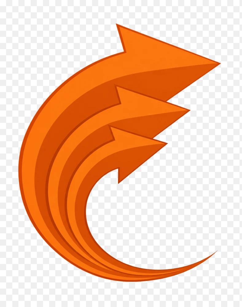 Dynamic Orange Sweeping Arrows Vector PNG  Transparent Background