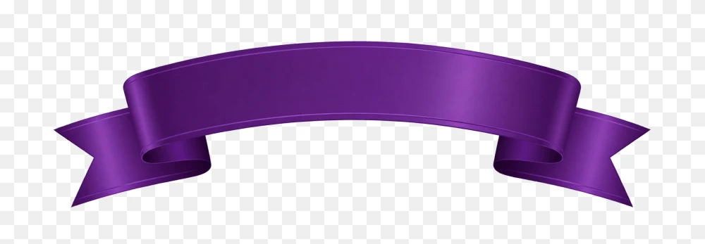 Elegant Curved Purple Ribbon Banner PNG  Transparent Background