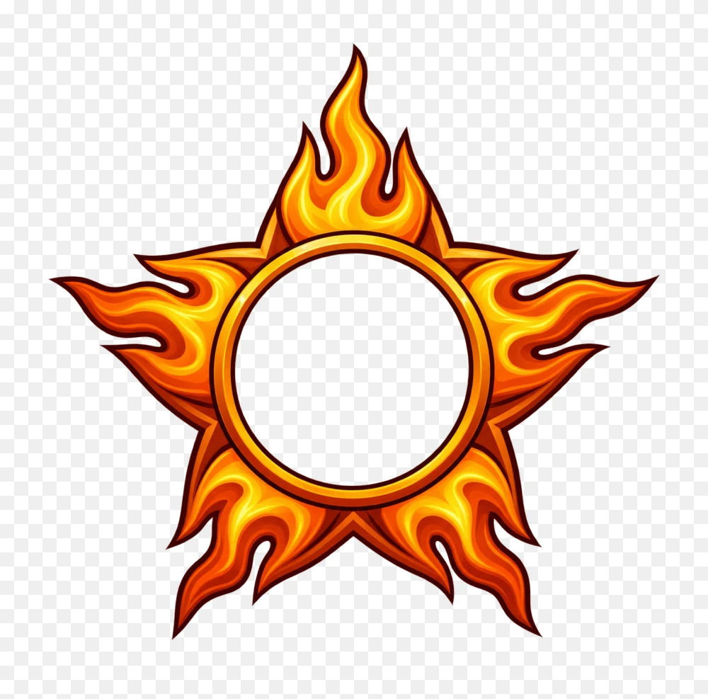 Fiery Star Ring Frame Transparent PNG  Transparent Background