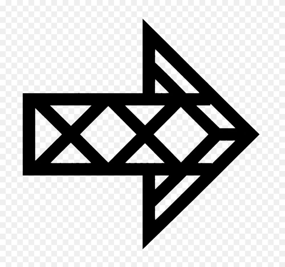 Geometric Lattice Outline Right Arrow Transparent background png  Transparent Background