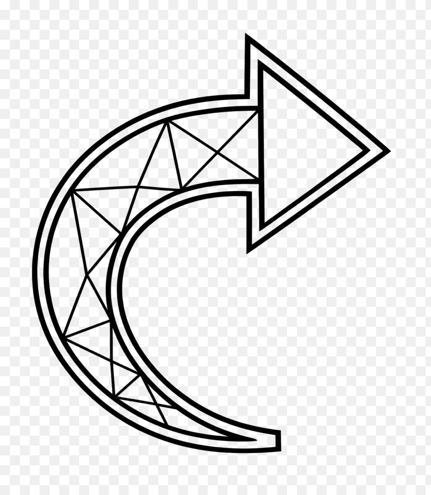 Geometric Mesh Outline Curved Arrow Transparent background png  Transparent Background