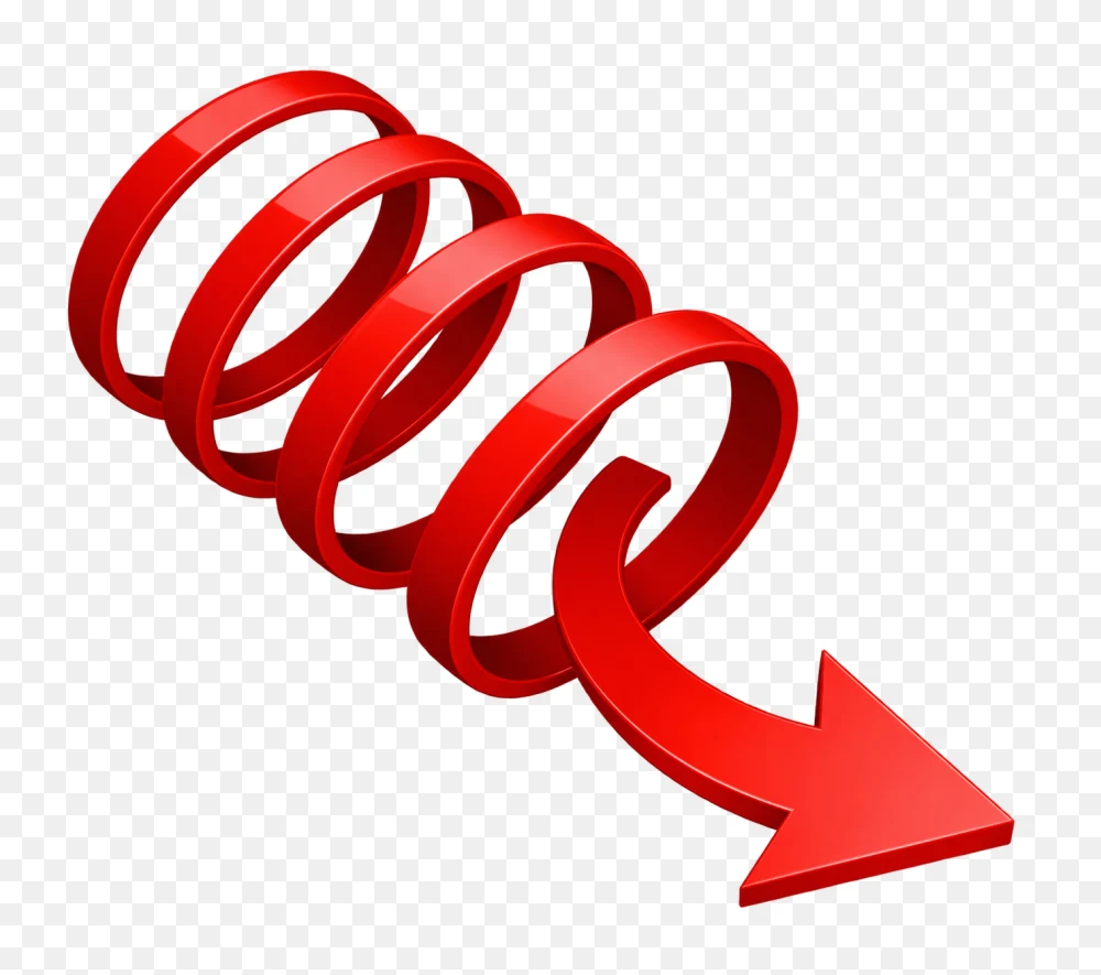 Glossy 3D Red Spiral Arrow Transparent PNG  Transparent Background