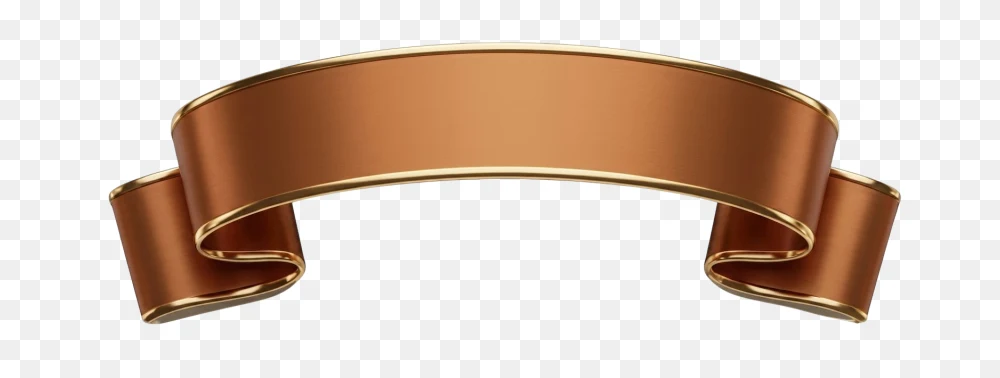 Glossy Brown Ribbon Banner Graphic PNG  Transparent Background