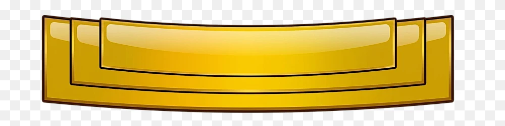Glossy Gold Curved Layered Ribbon Banner PNG  Transparent Background