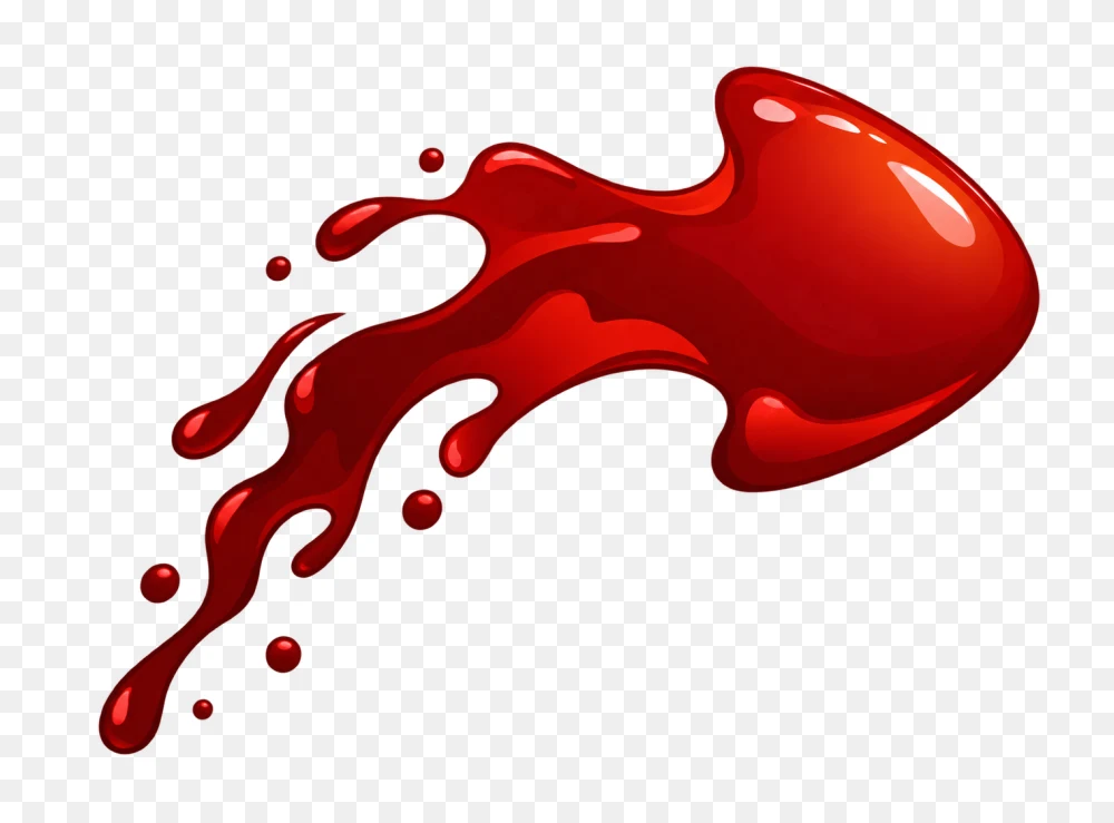 Glossy Red Liquid Splatter Arrow Shape PNG Transparent Background