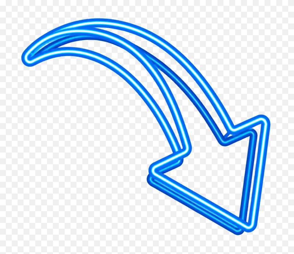 Glowing Blue Neon Arrow Transparent PNG  Transparent Background