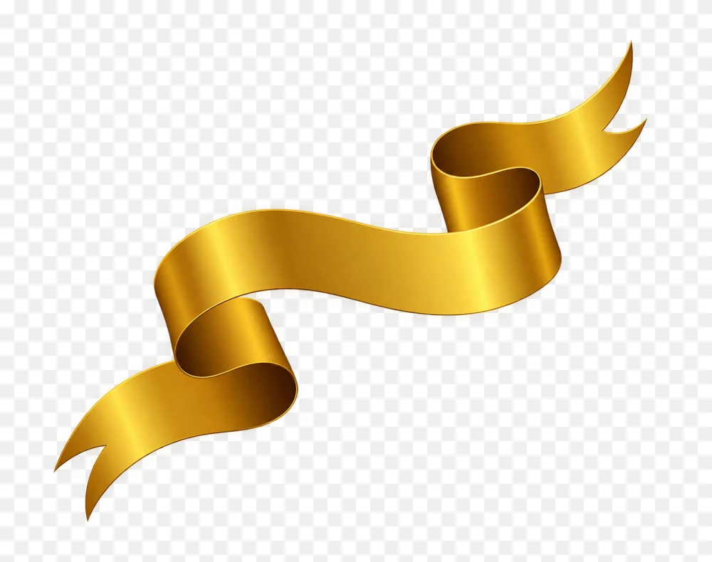 Golden Ribbon Banner Transparent PNG  Transparent Background