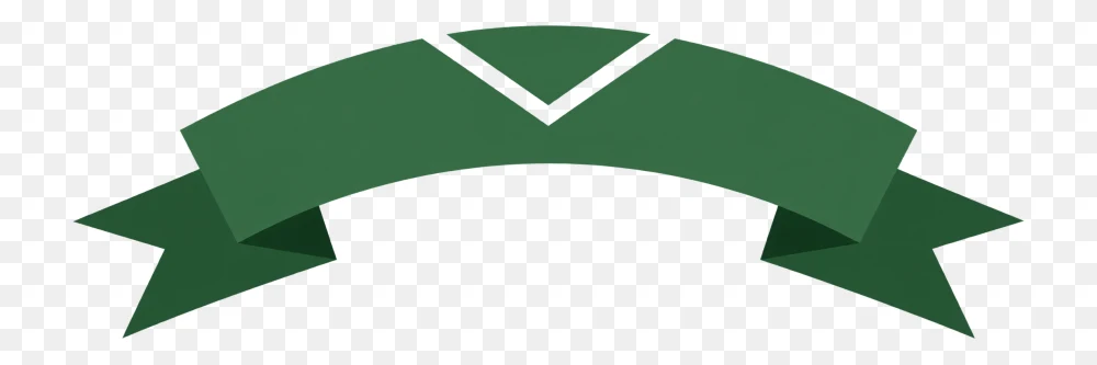 Green Curved Ribbon Banner Transparent PNG  Transparent Background
