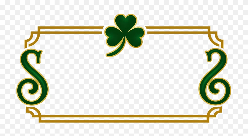 Green Shamrock Ornamental Banner Frame Transparent PNG Transparent Background
