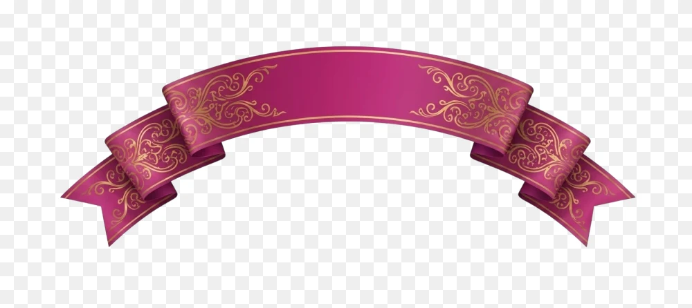 Magenta and Gold Ornate Banner Graphic PNG  Transparent Background