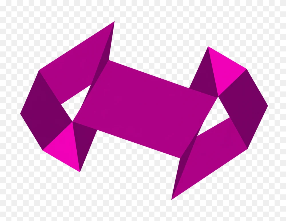 Magenta Geometric Origami Ribbon Shape PNG  Transparent Background