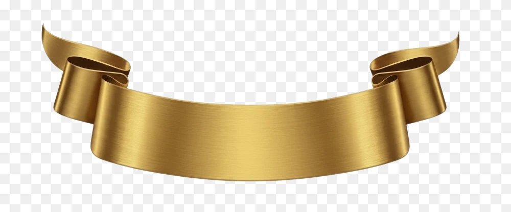 Metallic Gold Curved Banner PNG Transparent Background  Transparent Background