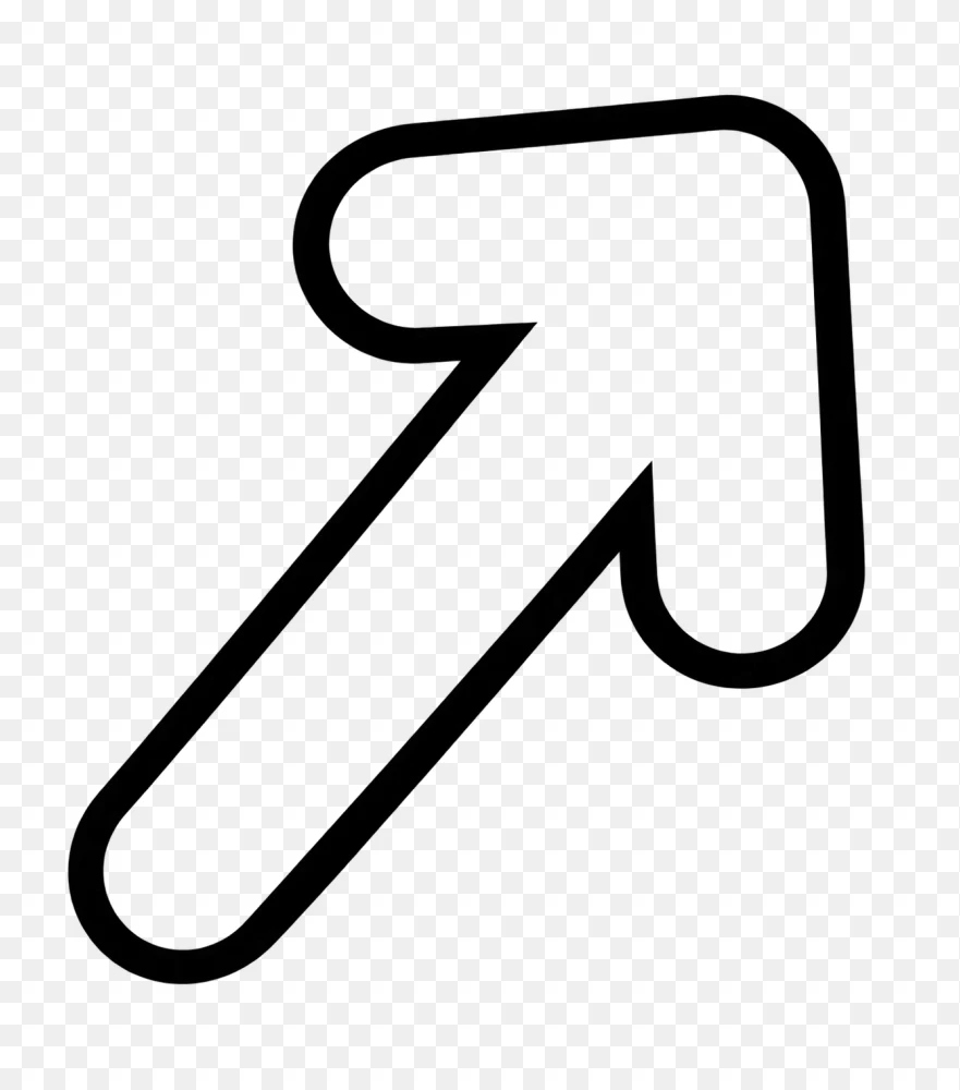 Minimalist Black Arrow Shape Cutout Transparent PNG  Transparent Background