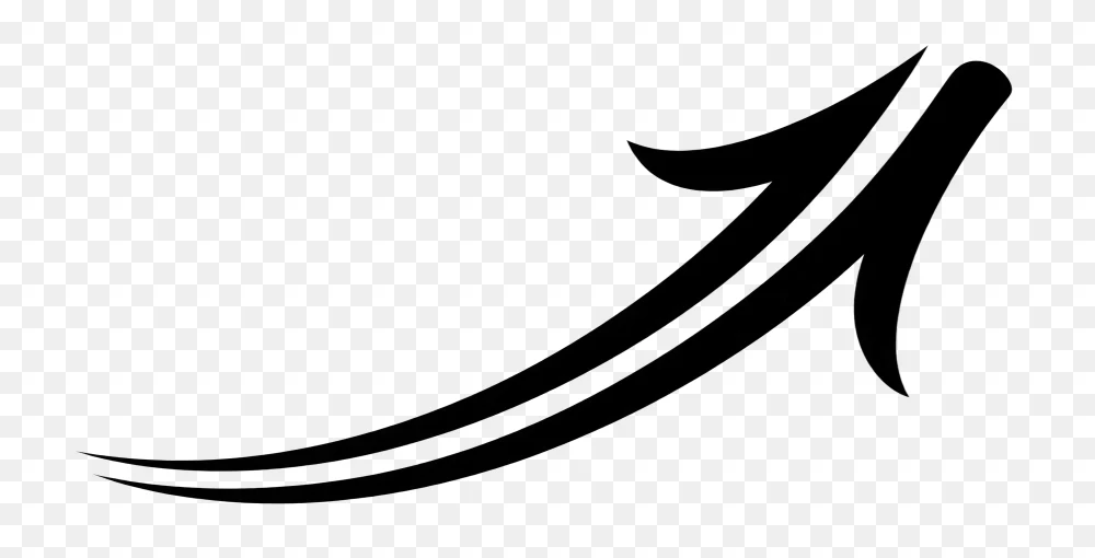 Minimalist Black Arrow Shape Graphic Asset PNG Transparent Background