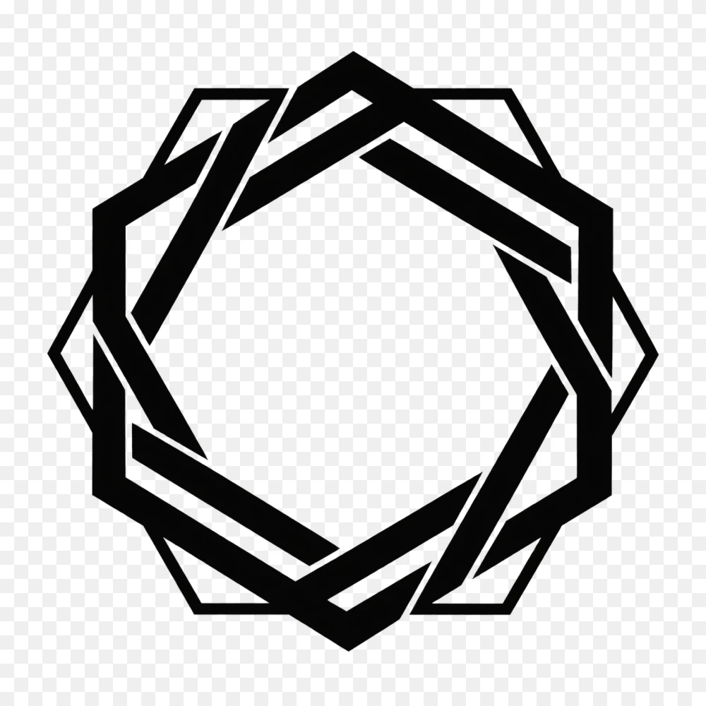 Minimalist Black Geometric Polygon Shape Outline PNG Transparent Background