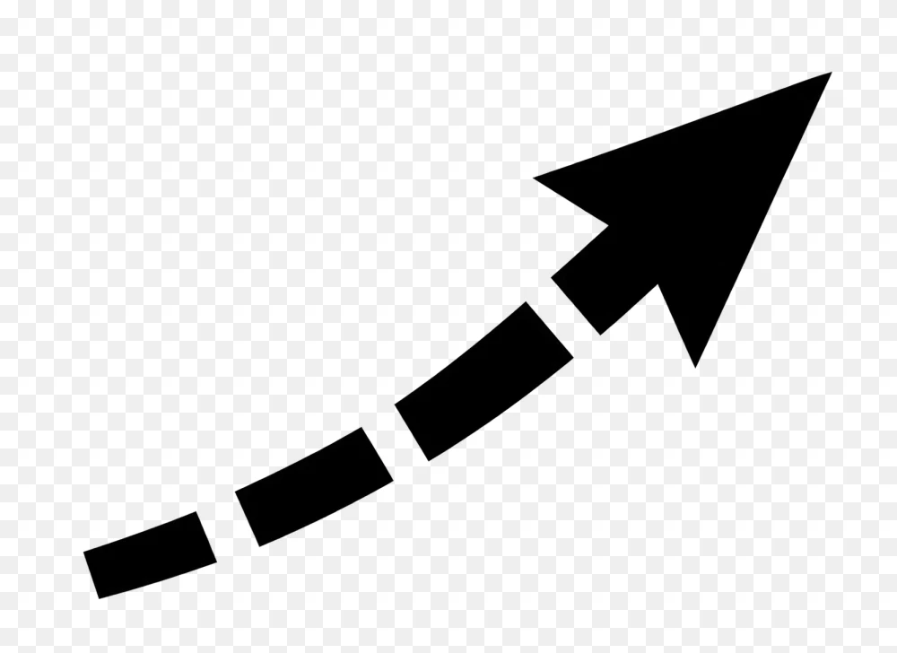Minimalist Black Solid Fill Arrow Graphic Asset PNG Transparent Background