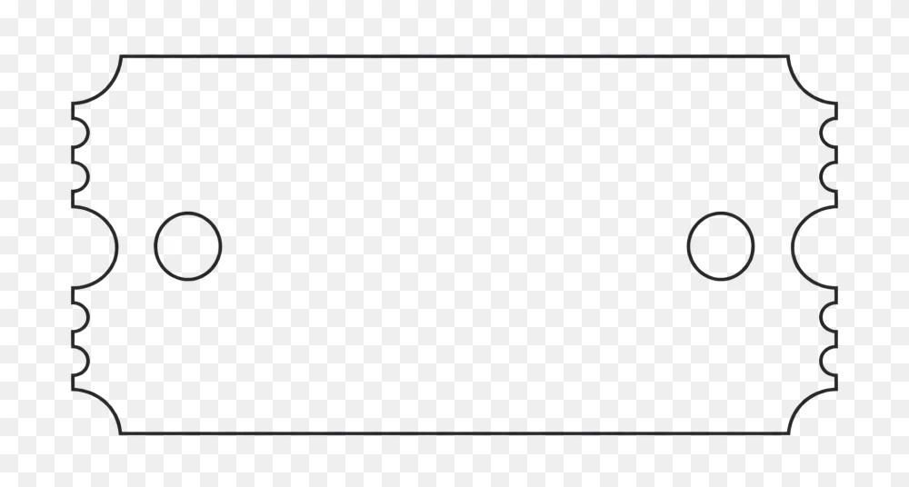 Minimalist Black Ticket Border Label PNG  Transparent Background