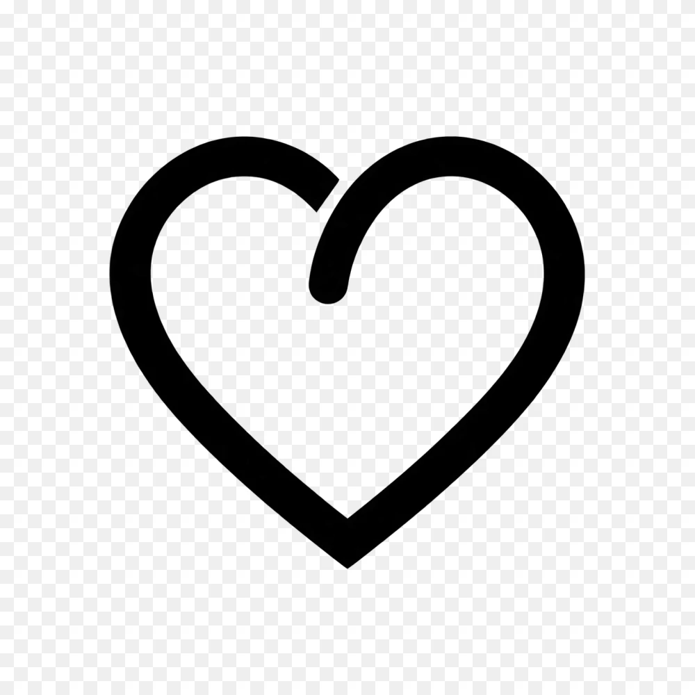 Minimalist Heart Line Art Transparent Background PNG  Transparent Background