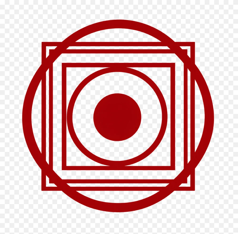 Minimalist Red Geometric Concentric Shapes Transparent PNG  Transparent Background