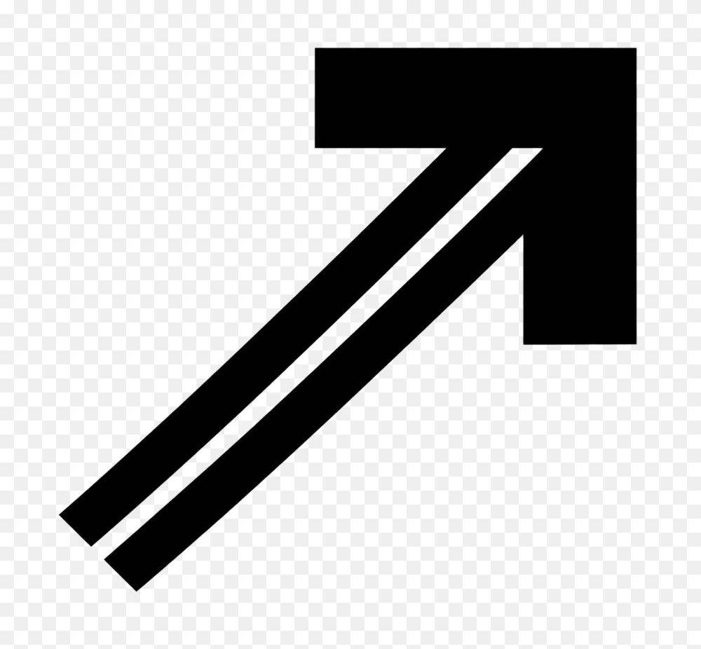 Minimalist Solid Black Arrow Vector Graphic PNG Transparent Background