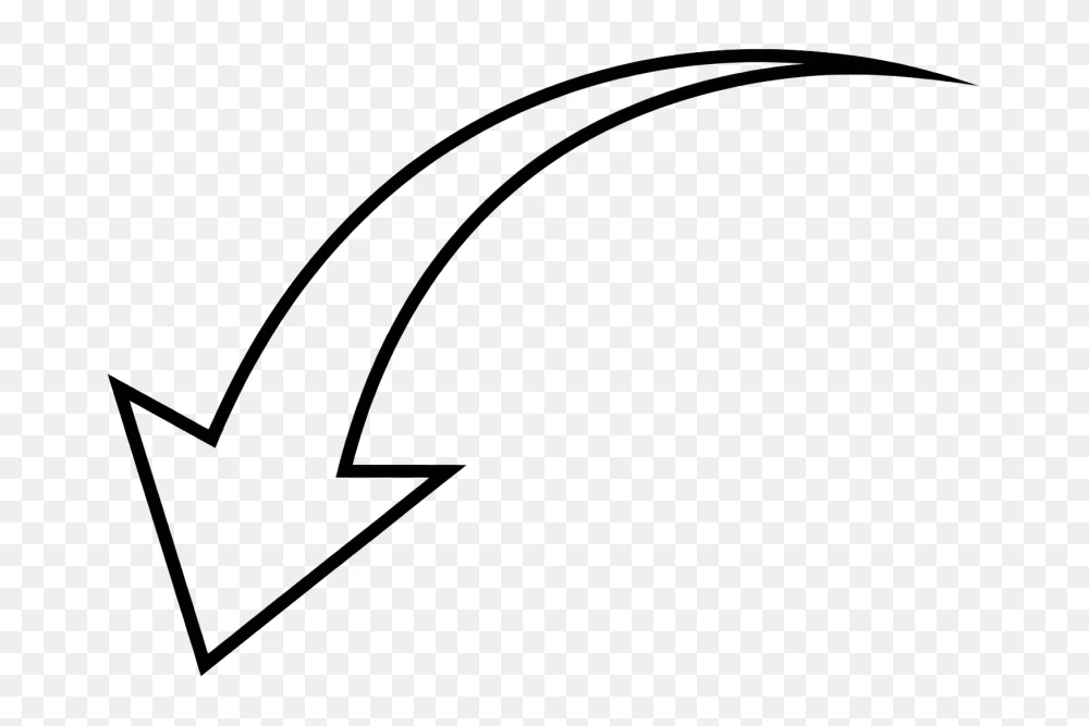 No Fill Black Arrow Transparent Background PNG  Transparent Background