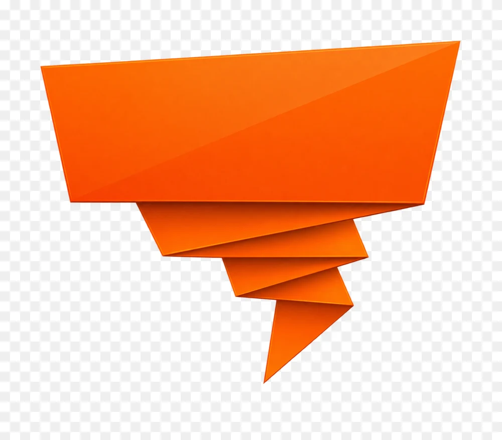 Orange Folded Ribbon Banner PNG  Transparent Background