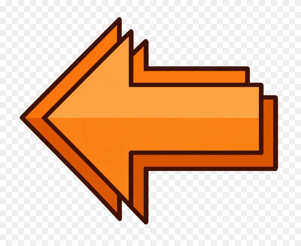 Orange Layered Left Arrow Icon Transparent PNG  Transparent Background