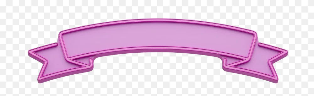 Pink 3D Curved Ribbon Banner PNG  Transparent Background