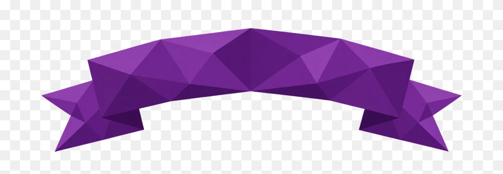 Purple Geometric Low Poly Ribbon Banner PNG  Transparent Background