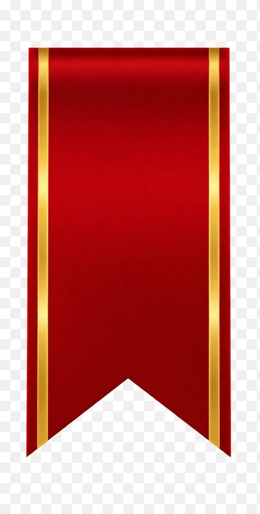 Red and Gold Vertical Banner Ribbon PNG  Transparent Background