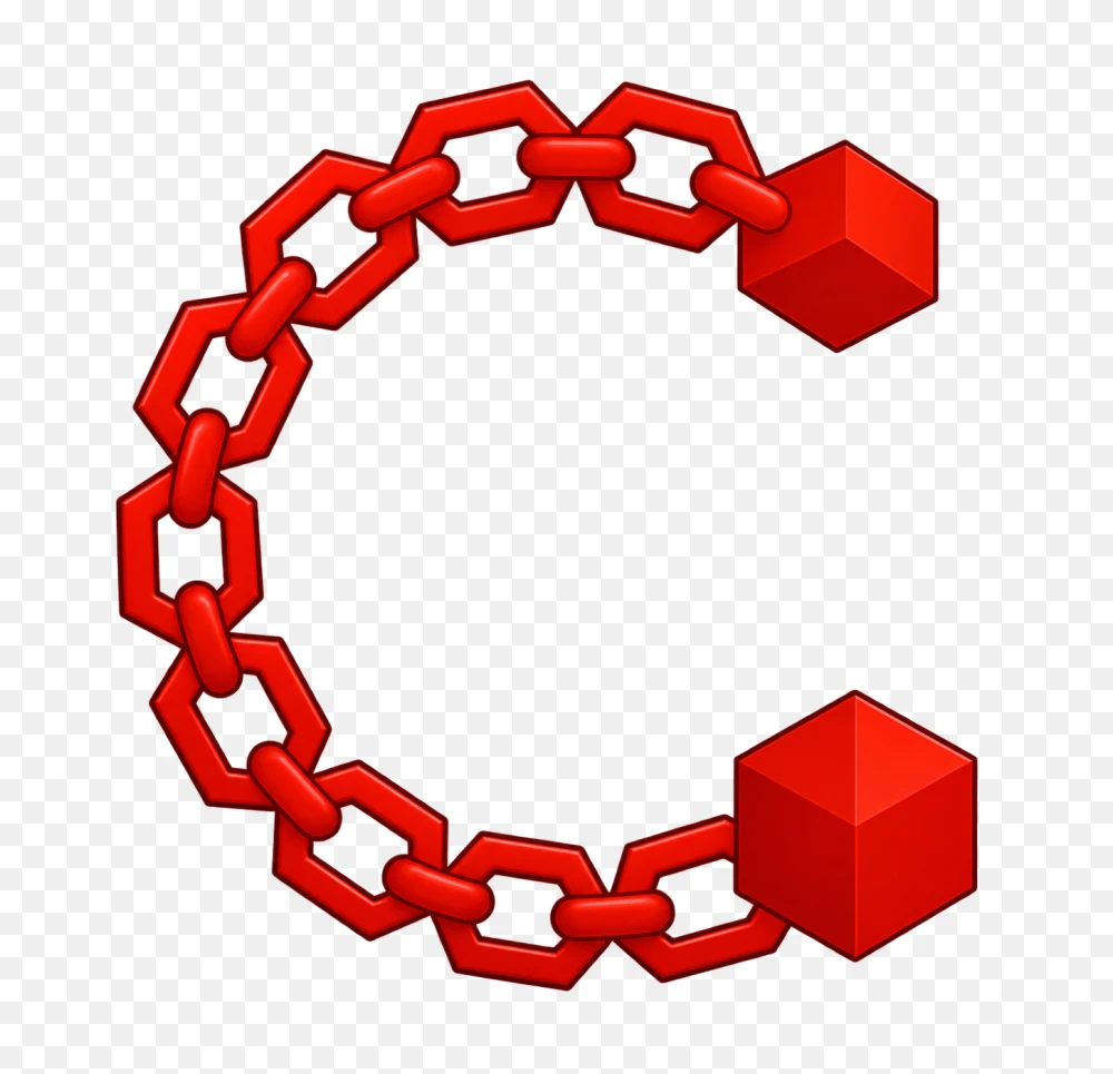 Red Chain 3D Icon Transparent Background PNG  Transparent Background