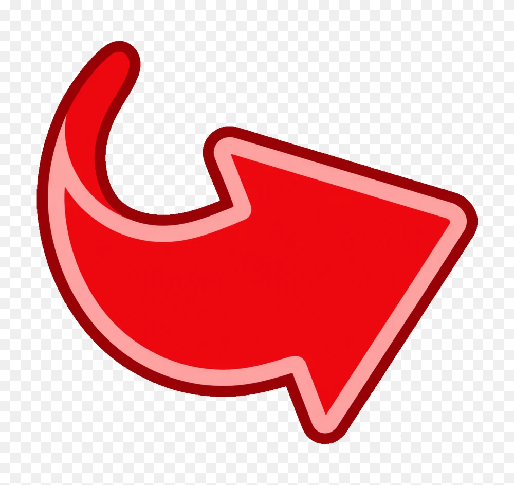 Red Curved Arrow Icon Transparent PNG  Transparent Background
