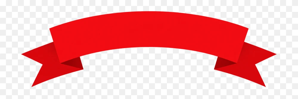 Red Curved Ribbon Banner Transparent Background Png  Transparent Background