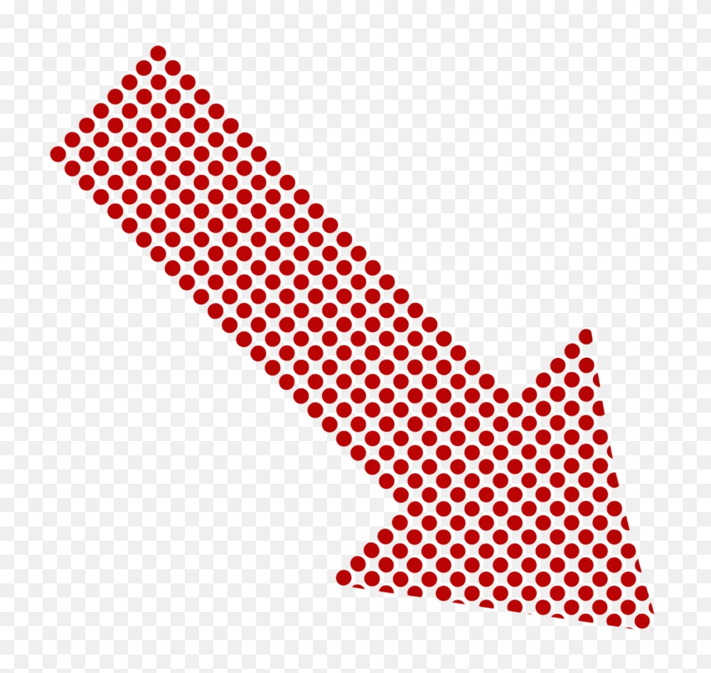 Red Dotted Diagonal Arrow Directional PNG  Transparent Background