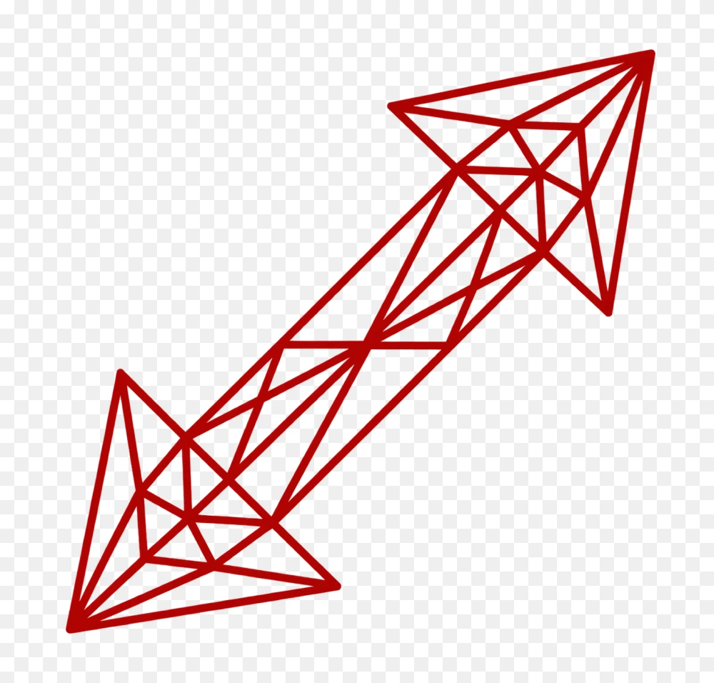 Red Double Sided Geometric Arrow PNG Graphic  Transparent Background