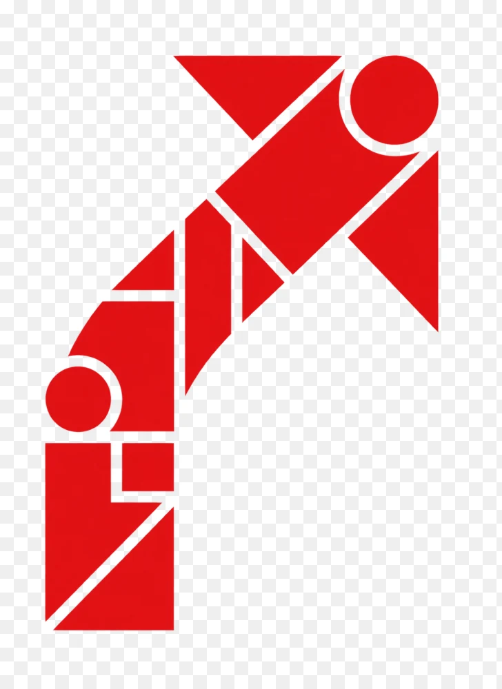 Red Geometric Tangram Arrow Shape PNG Graphic  Transparent Background