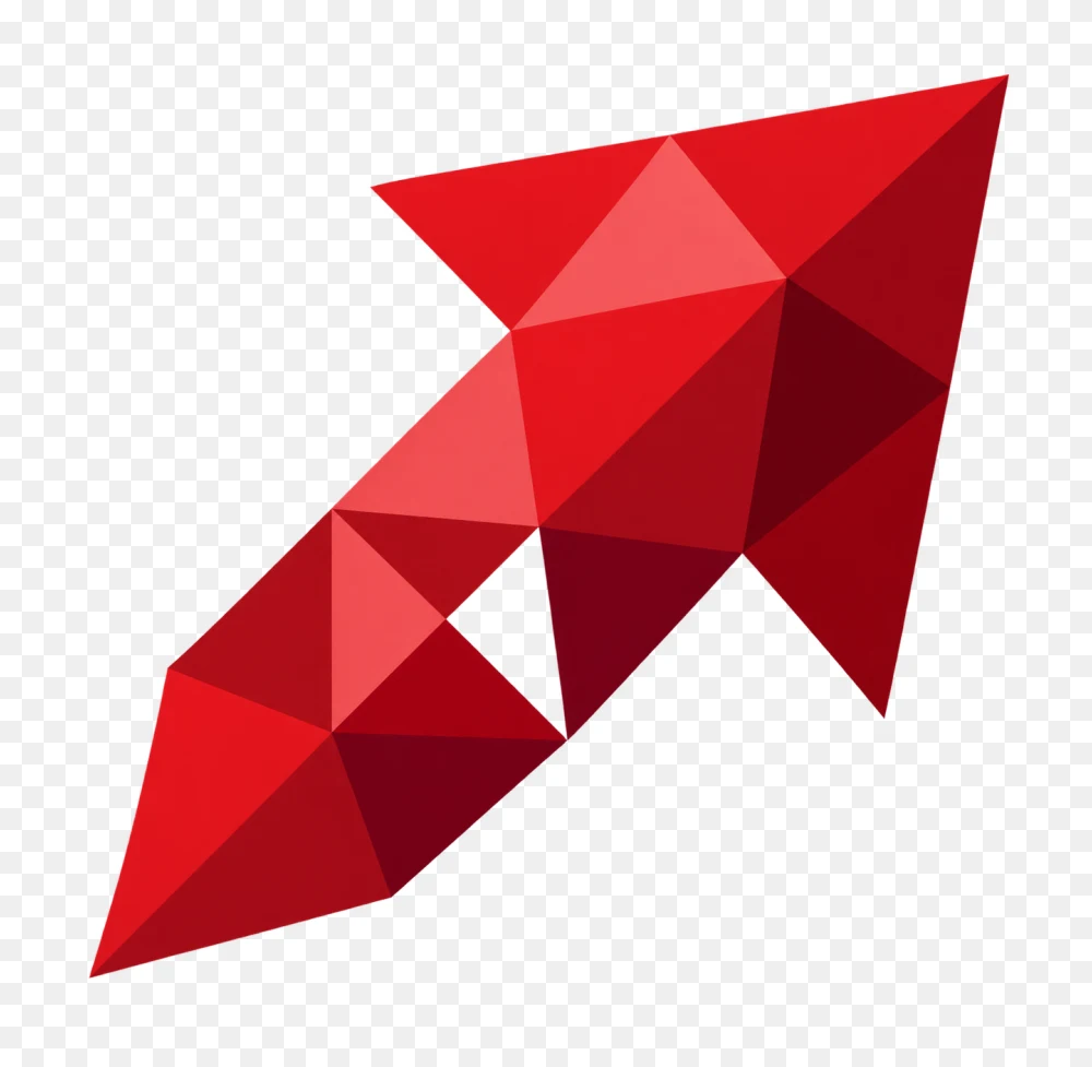 Red Polygonal Arrow Transparent PNG  Transparent Background