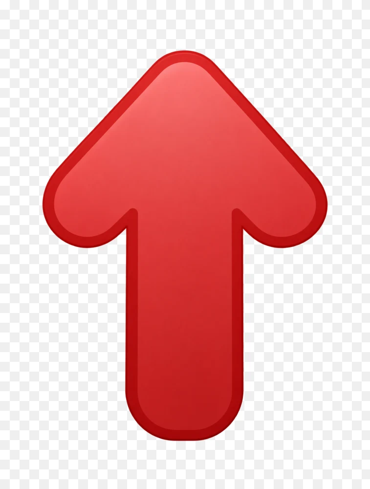 Red Up Arrow Directional Sign PNG  Transparent Background