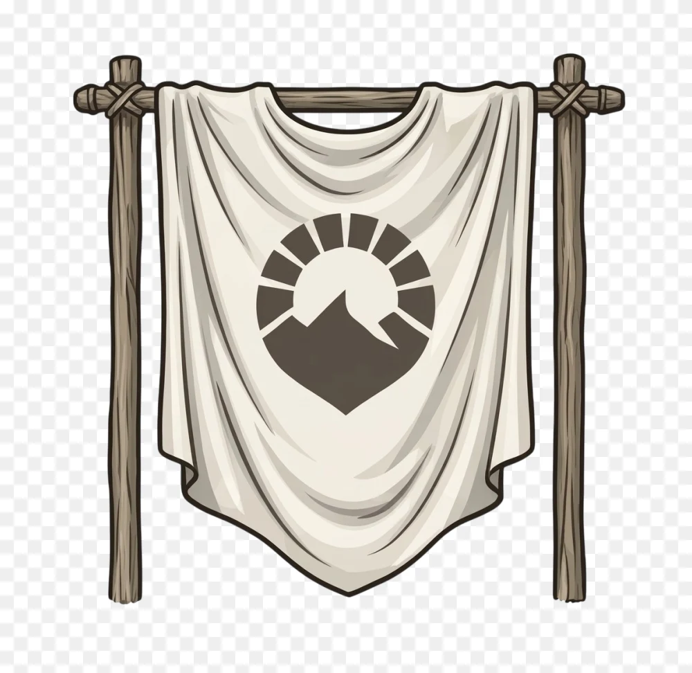 Rustic Wooden Frame Hanging Cloth Banner PNG  Transparent Background