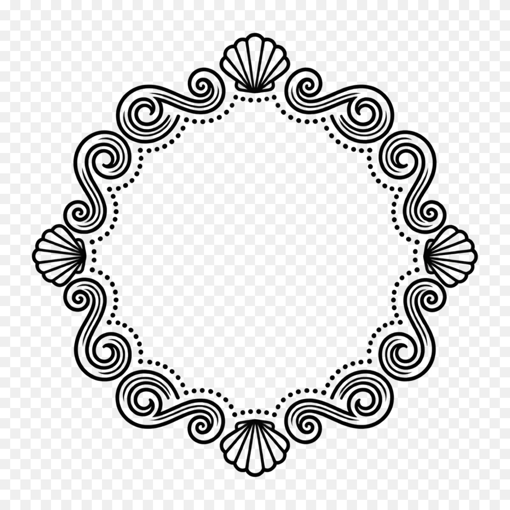 Seashell Frame Transparent Background PNG  Transparent Background