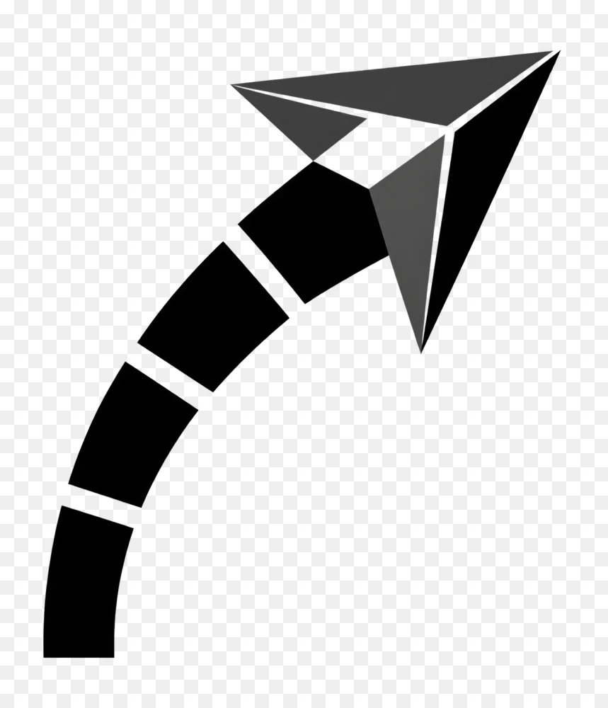 Segmented Block Curved Up Right Arrow Transparent background png  Transparent Background