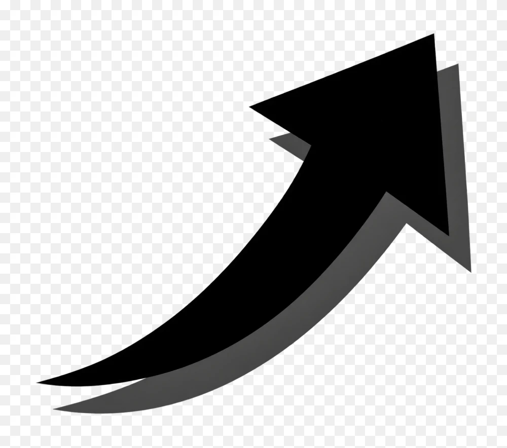 Solid Abstract Swoosh Up Arrow Transparent background png  Transparent Background