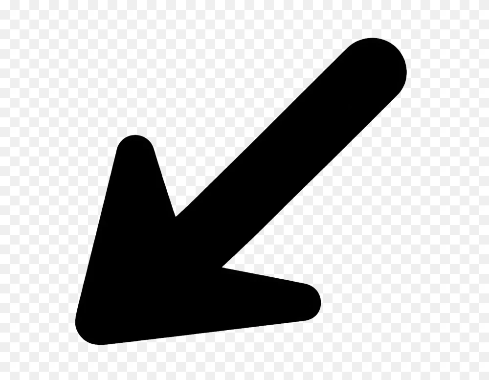 Solid Black Downward Arrow Shape PNG Graphic  Transparent Background