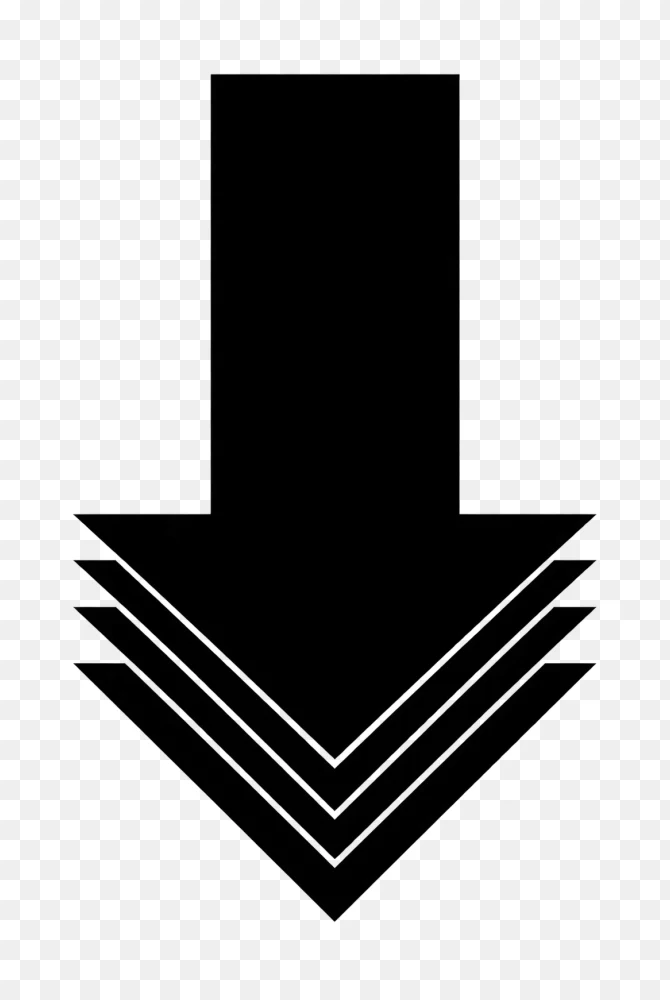 Stacked Layered Solid Down Arrow Transparent background png  Transparent Background