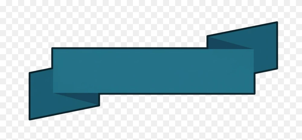 Teal Folded Ribbon Banner Vector Illustration PNG  Transparent Background