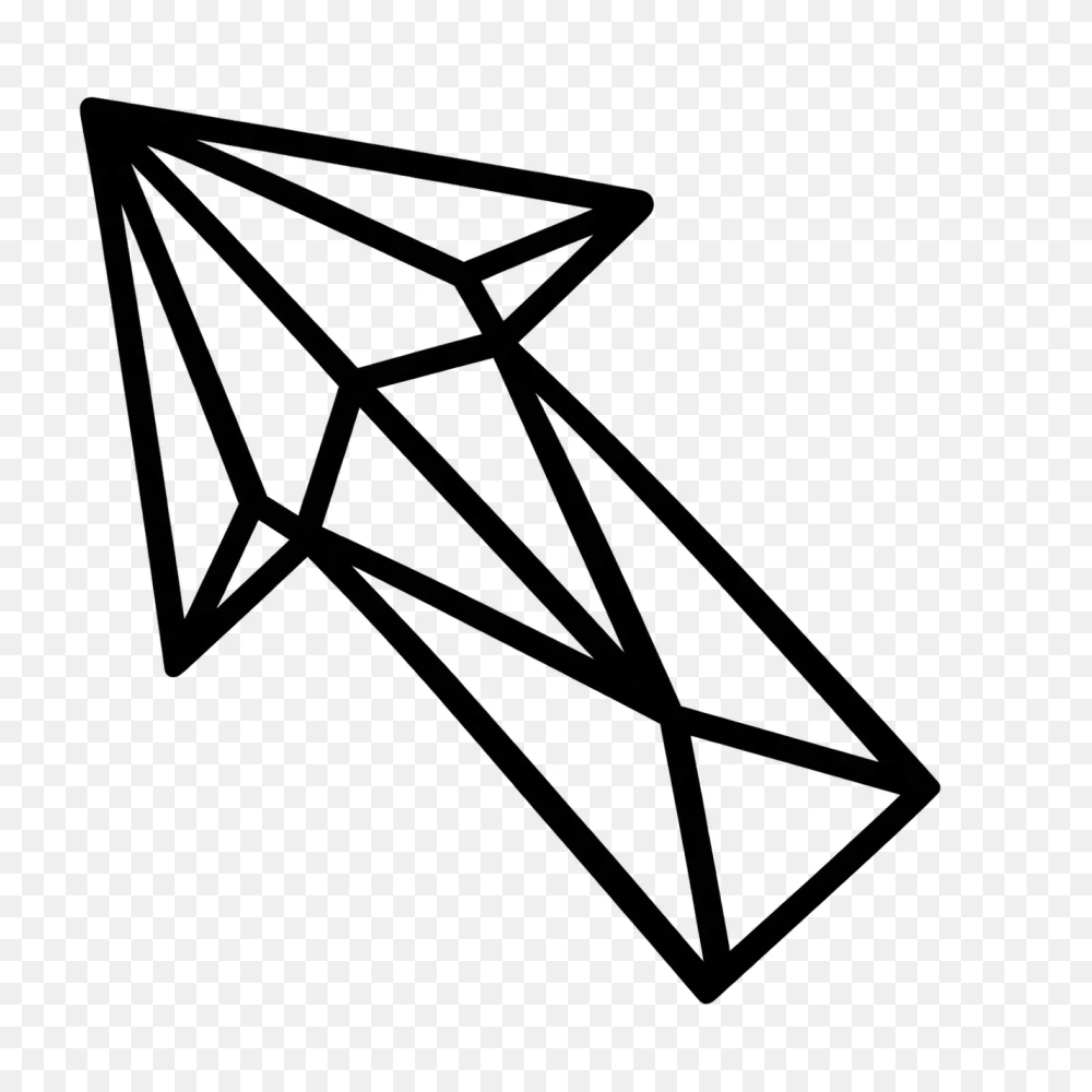 Thick Outline Geometric Crystal Arrow Transparent background png  Transparent Background