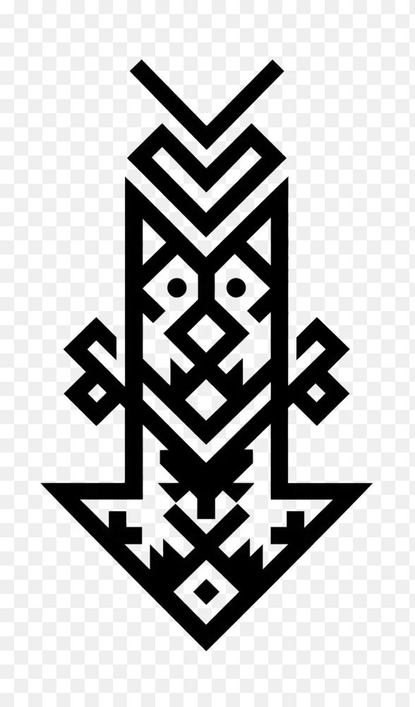 Tribal Aztec Geometric Down Arrow Transparent background png  Transparent Background