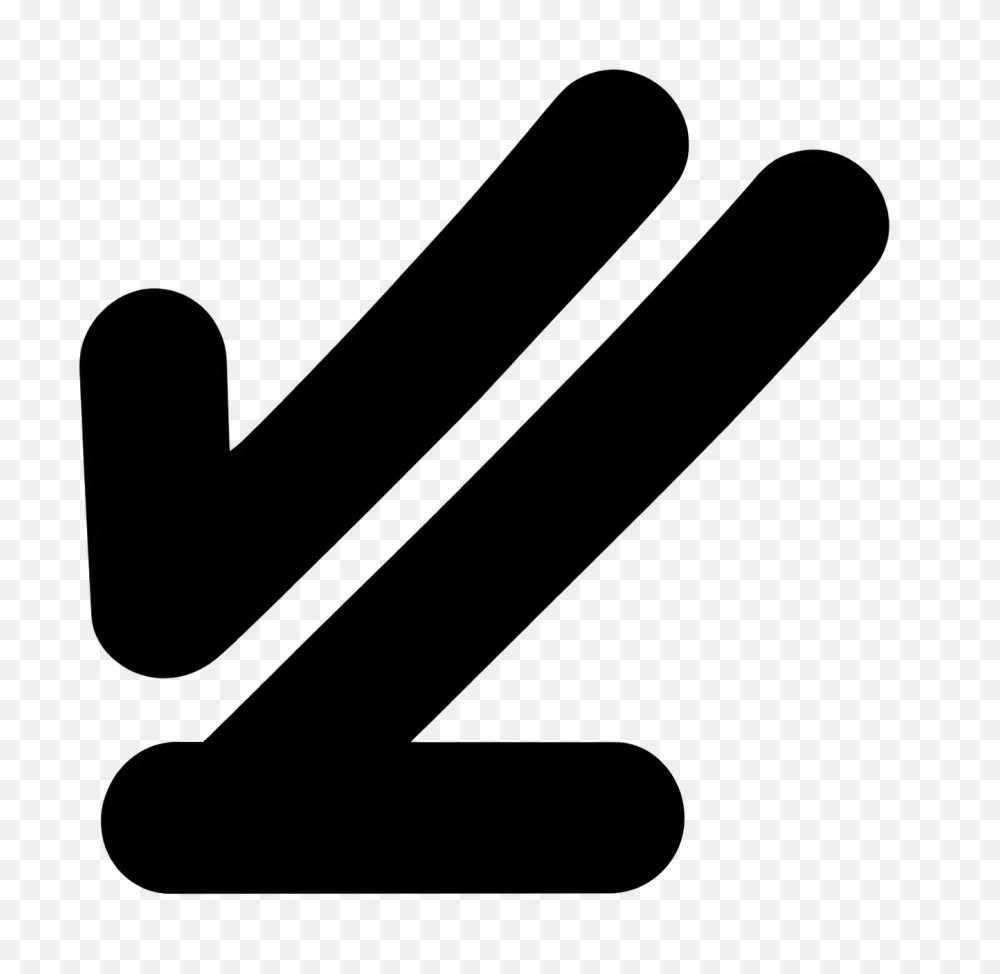 Triple Parallel Line Down Left Arrow Transparent background png  Transparent Background