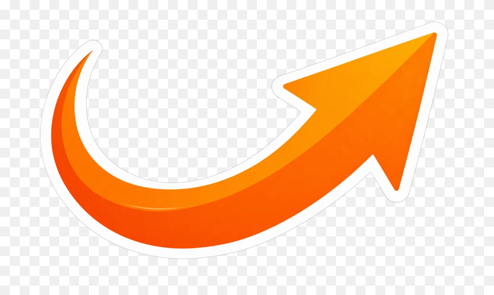 Vibrant Curved Orange Arrow Transparent PNG  Transparent Background